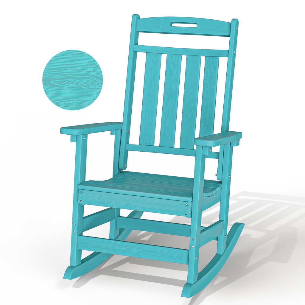 AWoutwood HDPE Rocking Chair , 1 & 2 Pack, All- Wether Resisted - Oversize seat