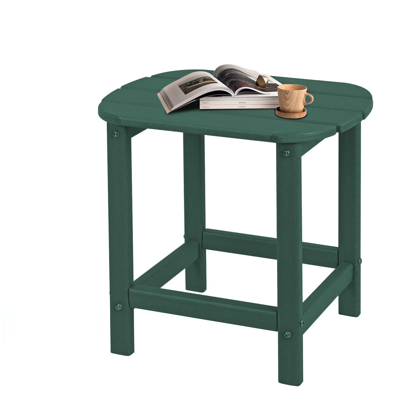 HDPE Adirondack Side & End Table, Weatherproof Wood Grain Outdoor Accent Table