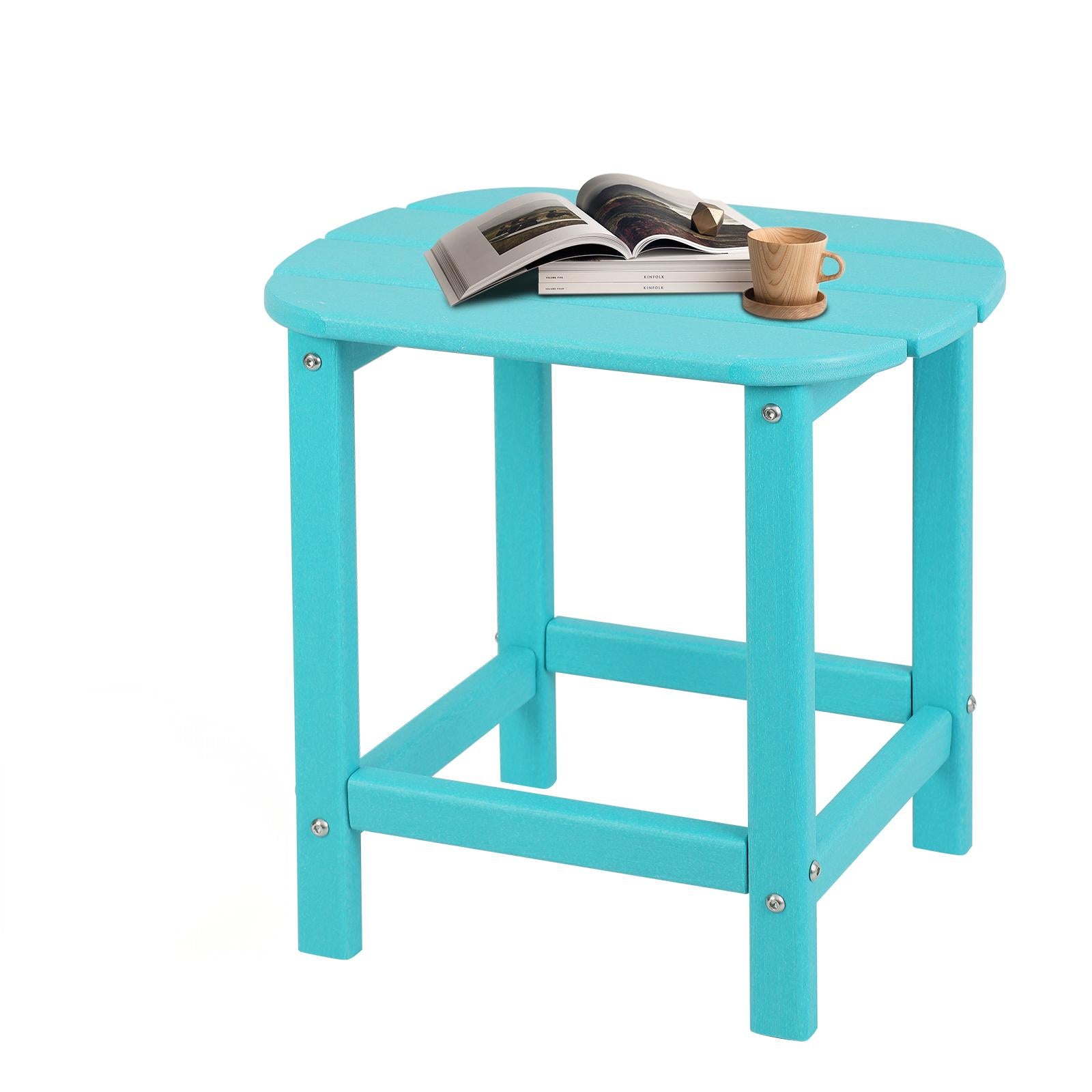 HDPE Adirondack Side & End Table, Weatherproof Wood Grain Outdoor Accent Table