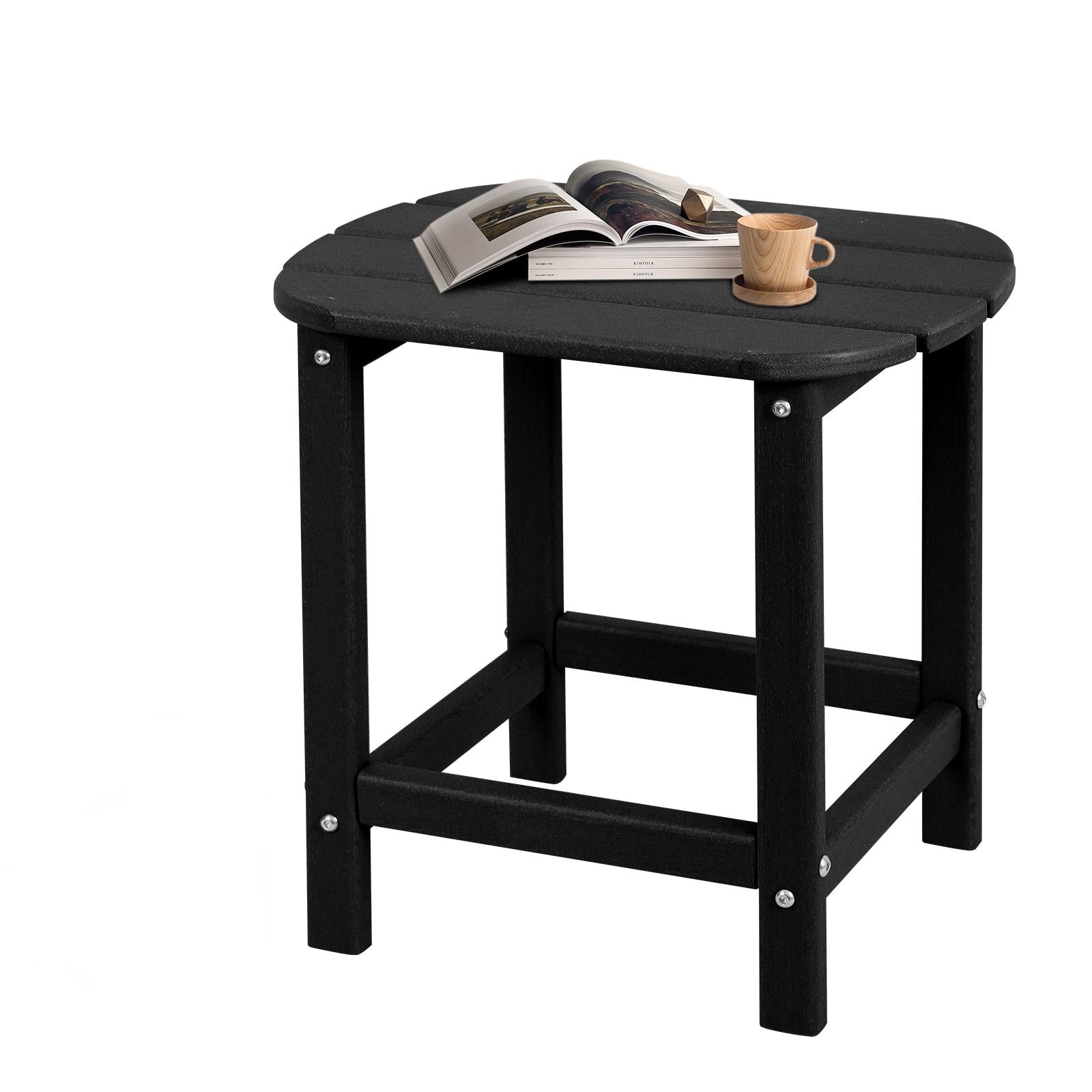 HDPE Adirondack Side & End Table, Weatherproof Wood Grain Outdoor Accent Table