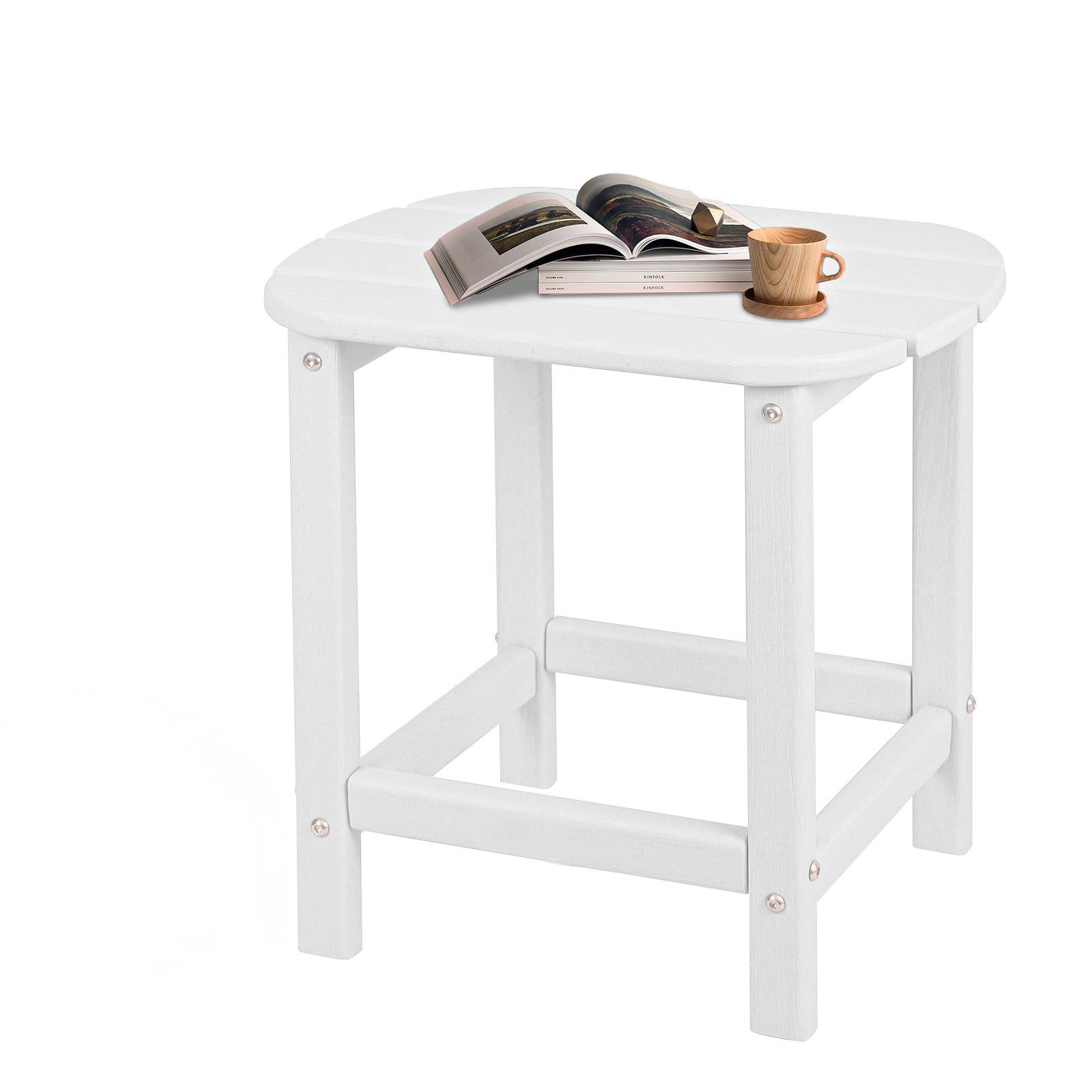 HDPE Adirondack Side & End Table, Weatherproof Wood Grain Outdoor Accent Table