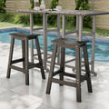 Awoutwood HDPE Saddle Bar Stool Set of 2 , Curved Seat with Built-in Foot Rest & UV-resistant