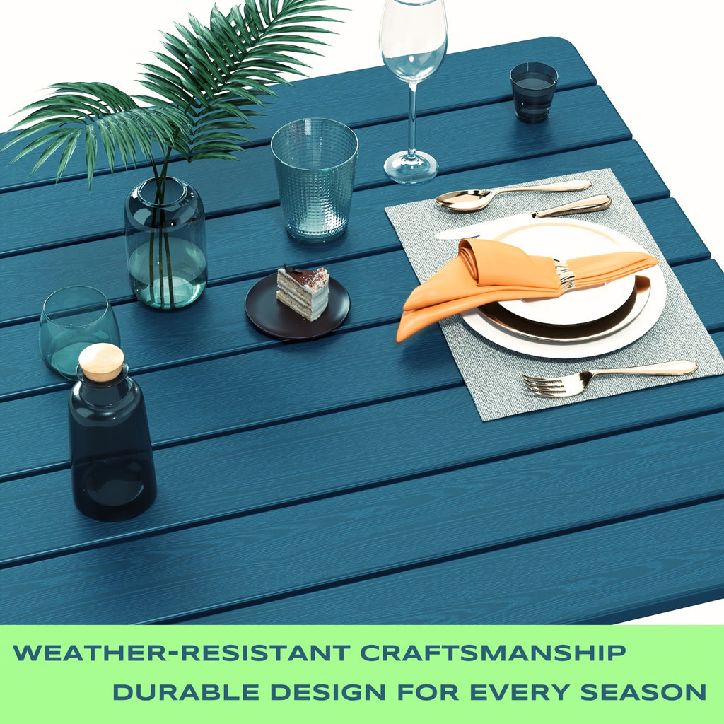 Awoutwood Patio Bar Set, Square HDPE Bar Table &  Bar Stools,  3-Piece &  5-Piece - Weather Resistant Rust-Proof Alloy Frame