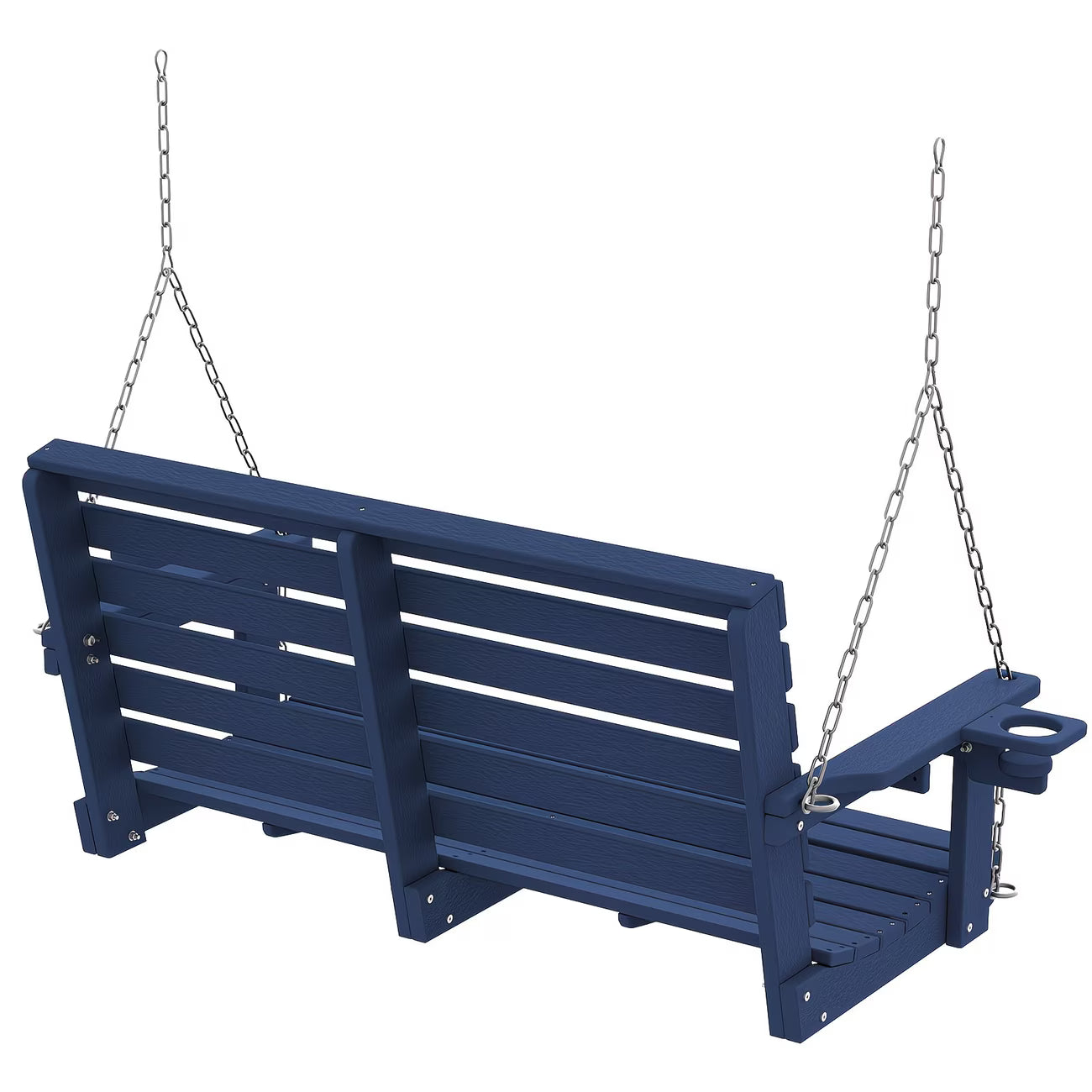 Awoutwood HDPE Double Seat Swing Chair with Cup Holders, Rustproof Weather Resistant with 304 Stainless Steel Chains